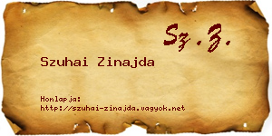 Szuhai Zinajda névjegykártya